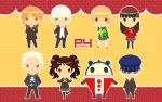  amagi_yukiko androgynous black_hair brown_hair cabbie_hat chibi hairband hanamura_yousuke hat jacket_on_shoulders kujikawa_rise kuma_(persona_4) narukami_yuu orange_hair pantyhose persona persona_4 reverse_trap saeuchobab satonaka_chie scar school_uniform seta_souji shirogane_naoto skirt tatsumi_kanji thighhighs tomboy tonkotsu_ramen twintails white_hair 