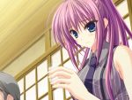 game_cg green_eyes hoshizora_e_kakaru_hashi naturalton purple_hair sakai_hina 
