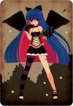  bad_id black_wings dark_persona multicolored_hair panty_&amp;_stocking_with_garterbelt rounded_corners ruchiru single_thighhigh stocking_(character) stocking_(psg) stripes_i_&amp;_ii sword thigh-highs thighhighs two-tone_hair weapon wings 