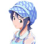  blue_hair hair_ornament hairclip hat idolmaster idolmaster_dearly_stars issei mizutani_eri short_hair smile solo 