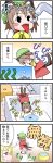  bathtub blush_stickers bow cat_ears cat_tail chen comic faucet fish fish_tank hat highres multiple_tails ribbon tail tongue touhou translated translation_request truth usumy water yakumo_ran 