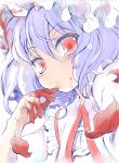  :/ blood blue_hair blush face graphite_(medium) hands hat lavender_hair looking_at_viewer mixed_media petals portrait red_eyes remilia_scarlet short_hair sketch solo takahashi_tetsuya tears touhou traditional_media 