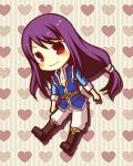  ayamisiro black_hair brown_background chibi heart heart_background long_hair male solo tales_of_(series) tales_of_vesperia yuri_lowell 
