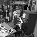  album_cover animal_costume assault_rifle bdsm blazer bondage cake cover cup dynamite fine_art_parody food gun head_bump hirasawa_yui injury instrument k-on! kotobuki_tsumugi long_hair m16 monochrome nakano_azusa o_o parody piano pig pig_costume richard_crazyman rifle school_uniform short_hair skirt table tainaka_ritsu tea teacup thelonious_monk tied_up weapon 