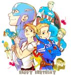  6+boys avengers blonde_hair blue_eyes captain_america jungyun99 marvel multiple_boys multiple_persona shield steve_rogers superhero 