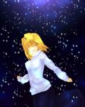  arcueid_brunestud blonde_hair breasts pochi_(potihouse) running smile snow tsukihime type-moon 