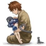 1boy 1girl :3 animal_ears barefoot cheken child faceless faceless_male feet grey_hair heart heart_tail mouse mouse_ears mouse_tail nazrin petting red_eyes sitting sitting_on_lap sitting_on_person solo tail tail_wrap touhou wink