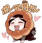  black_hair blush closed_eyes cosplay keuma lowres mister_donut original pon_de_lion pon_de_lion_(cosplay) smile solo translated translation_request yue_(chinese_wife_diary) 
