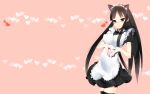  akiyama_mio animal_ears black_hair blue_eyes blush catgirl k-on! kazyar long_hair maid thigh-highs thighhighs 