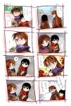  2girls :3 azumanga_daiou comic eating food kitaya mizuhara_koyomi multiple_girls scarf sweet_potato takino_tomo translated translation_request winter_clothes 