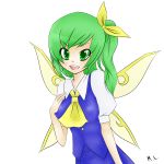  bow colored daiyousei fairy green_eyes green_hair suikasen touhou wings 