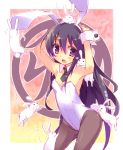  animal_ears armpits black_hair blush bunny bunny_ears bunny_tail bunnysuit flat_chest heart kemonomimi_mode long_hair necktie new_year open_mouth pantyhose purple_eyes rabbit roke shakugan_no_shana shana solo tail too_many_bunnies very_long_hair violet_eyes wrist_cuffs 