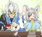  animal_ears capelet glasses grey_hair jewelry morichika_rinnosuke mouse mouse_ears mouse_tail nazrin orange_eyes pendant sag sag_(karehabase) short_hair silver_hair tail touhou white_hair yellow_eyes 