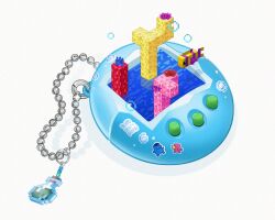  absurdres animal bottle cameo charm_(object) commentary coral english_commentary faux_3d fish frutiger_aero ginjirotchi hashizoutchi highres minecraft minecraft_(style) no_humans object_focus official_style potion simple_background softwarepony sticker tamagotchi tamagotchi_(classic) tamagotchi_(virtual_pet) tropical_fish virtual_pet_(toy) water 