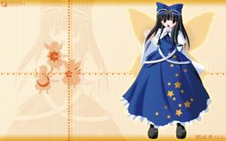  brown_hair hair_bow long_hair side_b star_sapphire touhou 