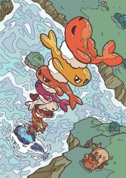  alternate_color animal_focus annoyed black_eyes bright_pupils closed_eyes closed_mouth debudebumetabo dondozo fish full_body greedent lake no_humans open_mouth outdoors pokemon pokemon_(creature) shiny_pokemon squirrel stack tail tatsugiri tatsugiri_(curly) tatsugiri_(droopy) tatsugiri_(stretchy) teeth water white_pupils 