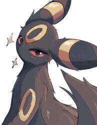  animal_focus black_eyes black_fur blush closed_mouth colored_sclera floameya highres looking_at_viewer no_humans pokemon pokemon_(creature) pokemon_focus red_eyes red_sclera simple_background tail umbreon white_background 