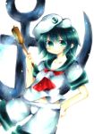  anchor aqua_eyes aqua_hair hand_on_hip hishaku murasa_minamitsu sailor shorts solo touhou wiriam07 