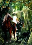  blue_eyes epona gloves hat horse imp lamp link link_(wolf) midna nature nintendo pointy_ears smile tetuankyo the_legend_of_zelda time_paradox twilight_princess wolf 