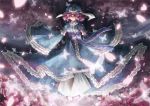  bow butterfly cherry_blossoms floating flower frills hat japanese_clothes kimono light light_smile open_mouth outstretched_arms pink_eyes pink_hair saigyou_ayakashi saigyouji_yuyuko short_hair sleeves_past_wrists solo spread_arms touhou vetina wide_sleeves 