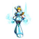  blonde_hair capcom cinnamon cinnamon_gaudille green_eyes hat long_hair nurse robot rockman rockman_online rockman_x rockman_x_command_mission thighhighs 