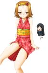  blood brown_eyes brown_hair chibi chibi_inset hayashiya_zangourou hayashiya_zankurou highres japanese_clothes k-on! kimono nosebleed short_hair swimsuit swimsuit_under_clothes tainaka_ritsu 