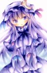  crescent hat long_hair patchouli_knowledge purple_eyes purple_hair solo touhou very_long_hair violet_eyes wiriam07 