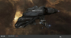  3d absurdres brown_background caldari_state_(eve_online) clouds combat_ship_(eve_online) commentary company_logo company_name copyright_logo copyright_name corvette_(eve_online) dated electronic_warfare_ship_(eve_online) english_text eve_online flying glowing highres ibis_(eve_online) kaalakiota_corporation_(eve_online) logo maya_(medium) military_vehicle nebula official_art outdoors radio_antenna realistic science_fiction sky space spacecraft star_(sky) starry_sky thrusters vehicle_focus vehicle_name ymir_jonsson 