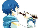  akita_(pixiv63325) bad_id flute instrument kaito male nail_polish profile recorder solo vocaloid 