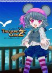  animal_ears grey_hair iris_(artist) iris_anemone mouse_ears mouse_tail nazrin pink_eyes pirate short_hair striped striped_legwear striped_thighhighs tail thigh-highs thighhighs touhou 