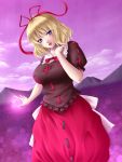  adult blonde_hair blue_eyes bow breasts highres large_breasts medicine_melancholy mochi.f ribbon short_hair solo touhou 