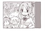  alternate_costume bespectacled comic glasses hair_bobbles hair_ornament hat himekaidou_hatate inubashiri_momiji kawashiro_nitori key matsuri_uta monochrome multiple_girls touhou translation_request twintails 