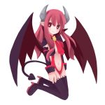 artist_request demon_girl demon_tail demon_wings disgaea highres horns kayuka long_hair necktie nippon_ichi pink_eyes pink_hair pointy_ears simple_background smile solo succubus succubus_(disgaea) tail thigh-highs thighhighs wings 