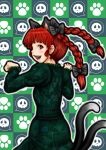  absurdres animal_ears cat_ears cat_pose cat_tail extra_ears fangs highres kaenbyou_rin multiple_tails paw_pose skull solo tail tk8d32 touhou 