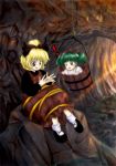  2girls cat&#039;s_cradle cat's_cradle cave kisume kurodani_yamame mdnk multiple_girls oota_jun'ya_(style) parody style_parody touhou 