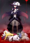  character_request copyright_request floating_hair gothic hat holding kazami_haruki light_smile long_hair red_eyes smile solo standing stuffed_toy very_long_hair 