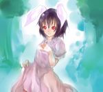  absurdres animal_ears black_hair bunny_ears highres inaba_tewi matcha_sou red_eyes short_hair smile solo touhou 