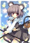  absurdres animal_ears bad_id grey_hair highres mouse mouse_ears nazrin red_eyes short_hair solo tail touhou unjou_takehiro 