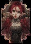  azuma_yuuhi bad_id chain chains green_eyes highres jewelry long_hair original red_hair solo stare 