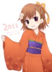  bad_id brown_eyes brown_hair furisode japanese_clothes kimono misaka_mikoto nae_(rno) new_year to_aru_kagaku_no_railgun to_aru_majutsu_no_index yukata 