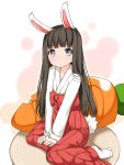  bunny_ears carrot highres japanese_clothes miko original shouji_ayumu sitting solo 
