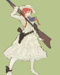  ankle_holster anne_of_green_gables anne_shirley braid character_request derringer green_eyes gun handgun hat holster red_hair redhead revolver rifle twin_braids weapon ymr 