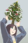  blue_eyes christmas_tree copyright_request short_hair solo what ymr 
