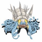  creepy eiri_(eirri) fangs no_humans omastar open_mouth pokemon pokemon_(creature) rape_face realistic simple_background solo tentacle tentacles white_background yellow_eyes 