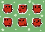  angry clenched_teeth expressions food konbu_(artist) meat meat_boy no_mouth o_o open_mouth sad simple_background square star super_meat_boy surprised 