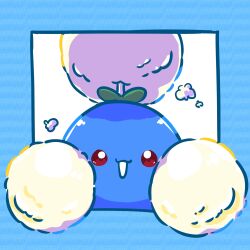  animal_focus closed_eyes highres jumpluff looking_at_viewer no_humans open_mouth pokemon pokemon_(creature) pokemon_focus red_eyes smile solo takap_oekaki 