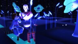  1boy 1girl 2016 3d ankle_boots blue_pants blue_sweater boots bridge brown_boots brown_hair cape cattail commentary dark deviantart_logo digital_media double_horizontal_stripe dulcineanerulp duo female frisk_(undertale) full_body gloves grass horizontal-striped_clothes human humanoid male mikumikudance_(medium) monster monster_boy outdoors pants papyrus_(undertale) pink_stripes plant red_cape red_gloves river short_hair sitting skeleton spanish_commentary striped_clothes striped_sweater sweater teeth two-tone_sweater undead undertale utdr_(toby_fox) watermark 