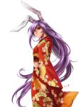  adling animal_ears bunny_ears highres japanese_clothes kimono long_hair purple_hair red_eyes reisen_udongein_inaba solo touhou 