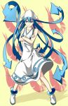  blue_eyes blue_hair hayabusa_aoi ikamusume shinryaku!_ikamusume solo tentacle tentacle_hair tentacles 