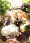  alice_margatroid blonde_hair braid capelet doll hand_on_hat hat hourai kirisame_marisa lens_flare_abuse mini-hakkero multiple_girls touhou witch witch_hat yellow_eyes yetworldview_kaze 